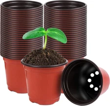 Plant Pots,40 Pcs 4" Plastic Plant Nursery Seed Starting Pots Nursery Pots for S