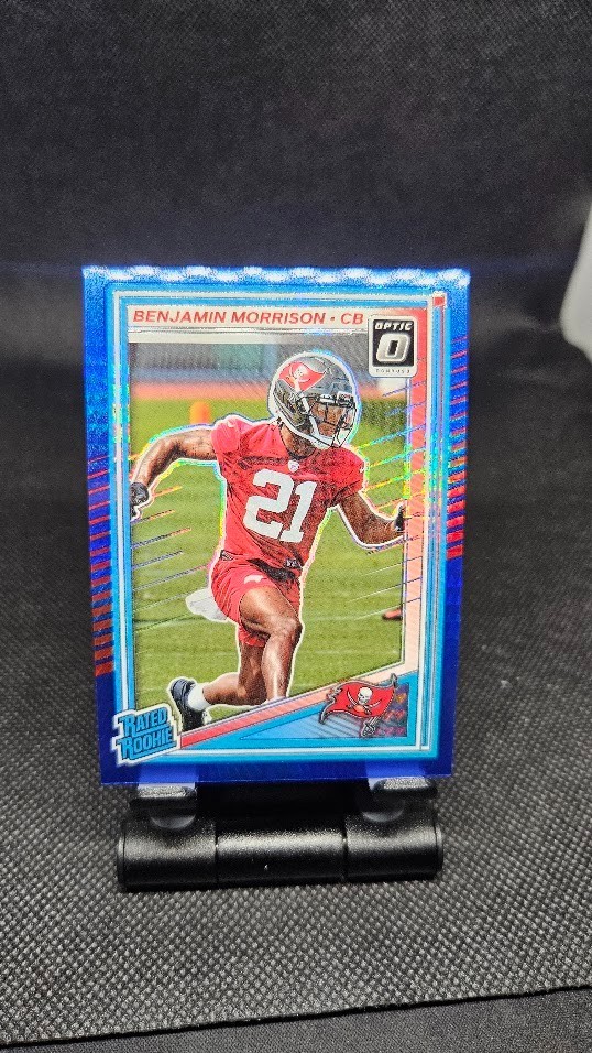 2025 Donruss Optic Benjamin Morrison RC Blue Hyper #236 Tampa Bay Buccaneers