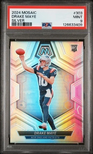 2024 PANINI MOSAIC SILVER #303 DRAKE MAYE ROOKIE RC PSA 9