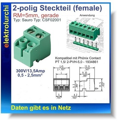 Leiterplattenstecker Sauro   CTF, CTM, CIF, CSF, CVF Serie