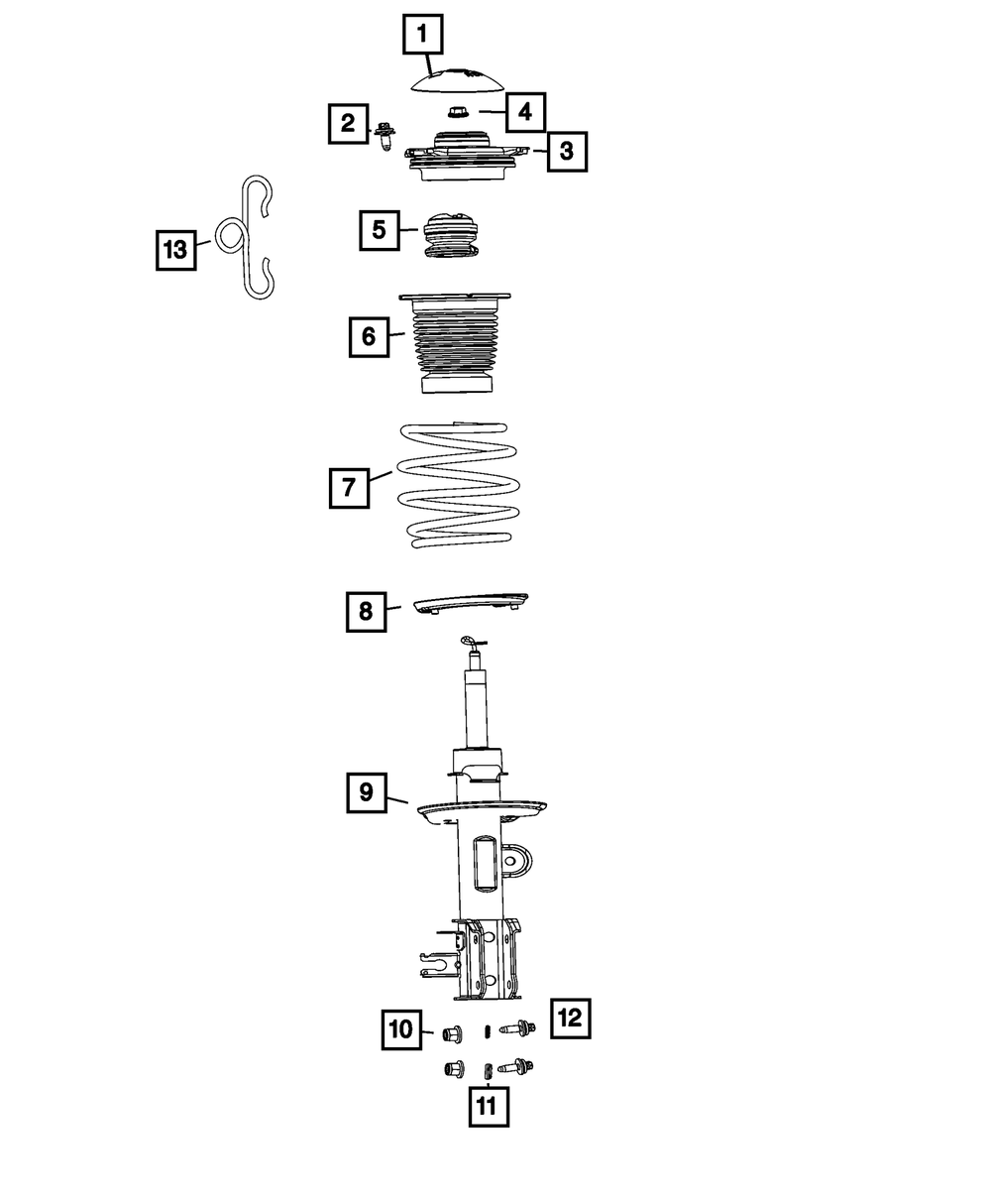 Genuine Mopar Front Suspension Strut Right 68632594AA