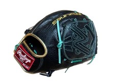 Rawlings HOH PRO EXCEL Uezawa Soft Baseball Glove Black/Mint Green Used