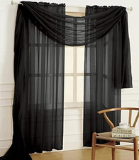 Elegant Sheer Curtain Scarf Set   Lightweight Polyester Rod Pocket Voile Curtain