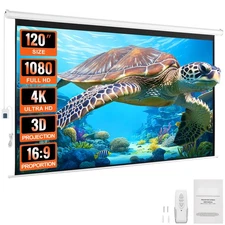 Uimoso Motorized Projector Screen 120 in 16:9 4K 1080 Electric Projector Screen