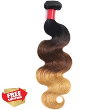 Ombre 1B/4/27 Body Wave Human Hair Bundles 18" Brazilian