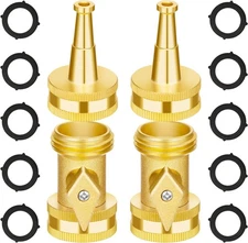 AUTOMAN Brass Hose Nozzle - High Pressure Jet 4 Count (2 Set), Heavy... 
