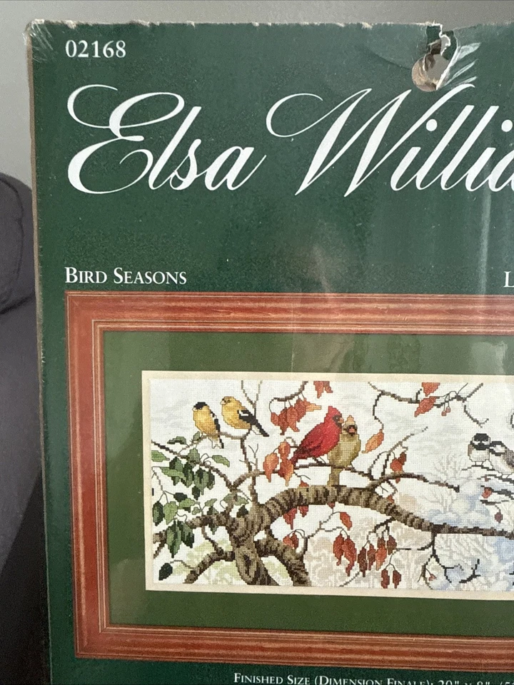 Kit de punto de cruz contado "Bird Seasons" 2005 Elsa Williams # 02168 sellado Foto 4 de 4