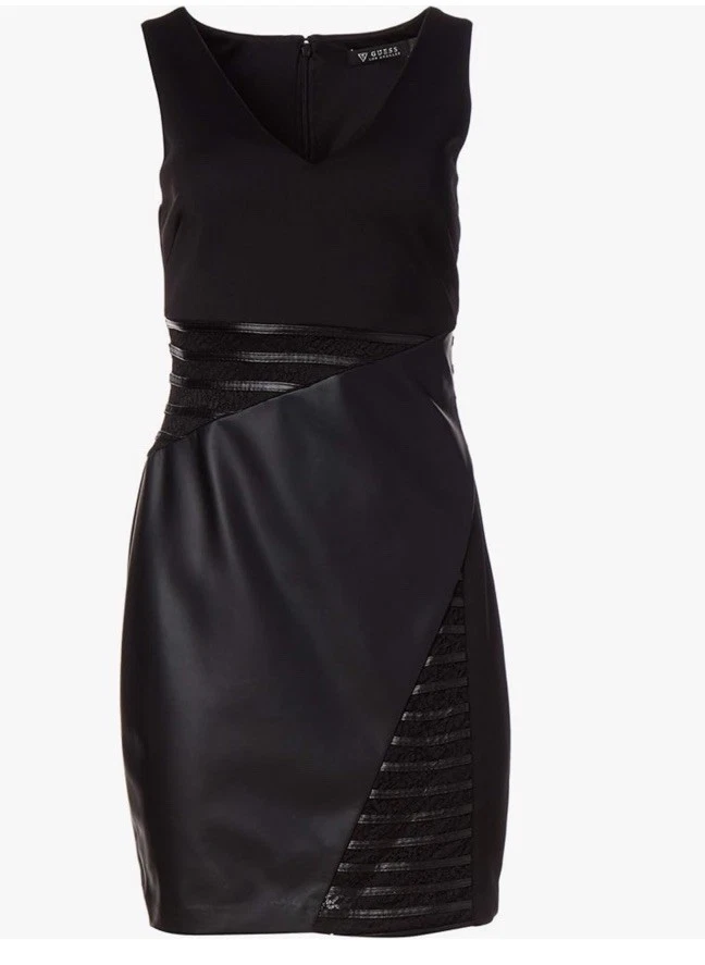chinese dress ladies GUESS Reese Women's Faux Leather Dress, Jet Black Multi : Amazon.de: Fashion