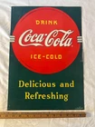 Vintage Coca Cola metal sign 1989