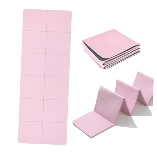 Thick Non-Slip Yoga Mat 72x24in for Home Gym Pink Grey