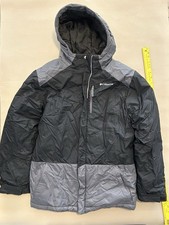Columbia Youth Boys XL  18/20 Hooded Winter Puffer Coat Black Gray