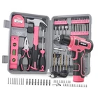 8V Cordless Drill Set & Tool Kit for Women – 47-Piece Pink – Complete