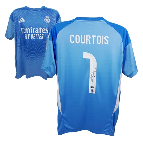 Thibaut Courtois Signed Real Madrid Soccer Jersey #1 with Beckett Witness