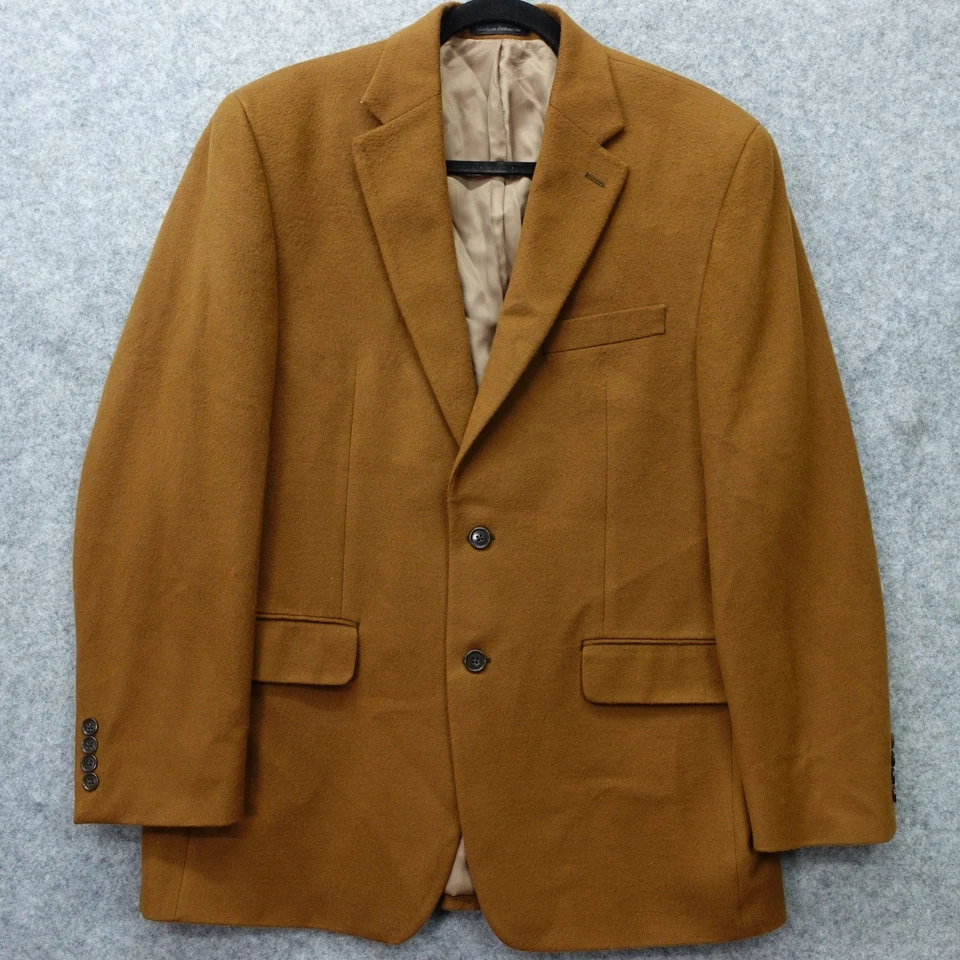 Camel Doeskin Wool Blazer Mens 40R Brown Sport Coat Jacket Classic Fall Luxury - Image 2 of 4