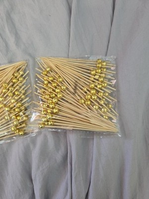 200 Pcs Cocktail Picks, 4.7 Inch Toothpicks for Appetizers, Bamboo Cocktail Stic