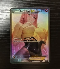 Zero Two Holographic Pokemon Trainer Sexy Story Anime Waifu  Adult NSFW Card