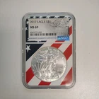 2017 $1 American 1oz Silver Eagle NGC MS69 Flag Label Core