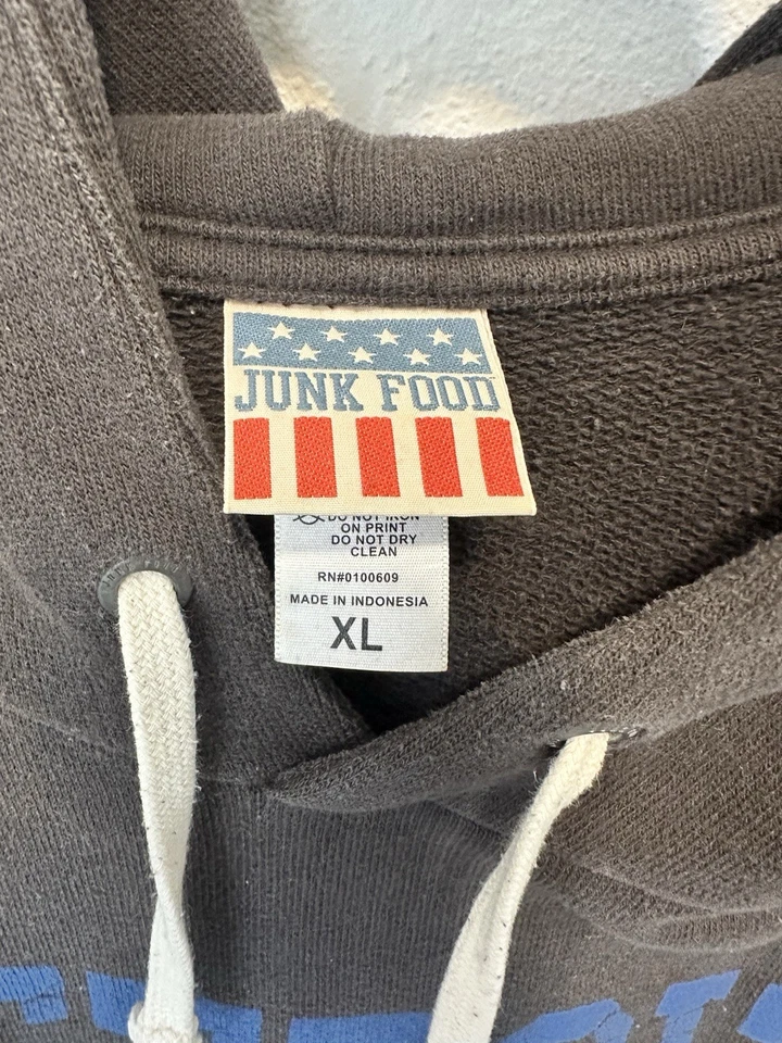 Sudadera con capucha para mujer JUNK FOOD gris Detroit Lions manga larga talla XL Foto 3 de 4