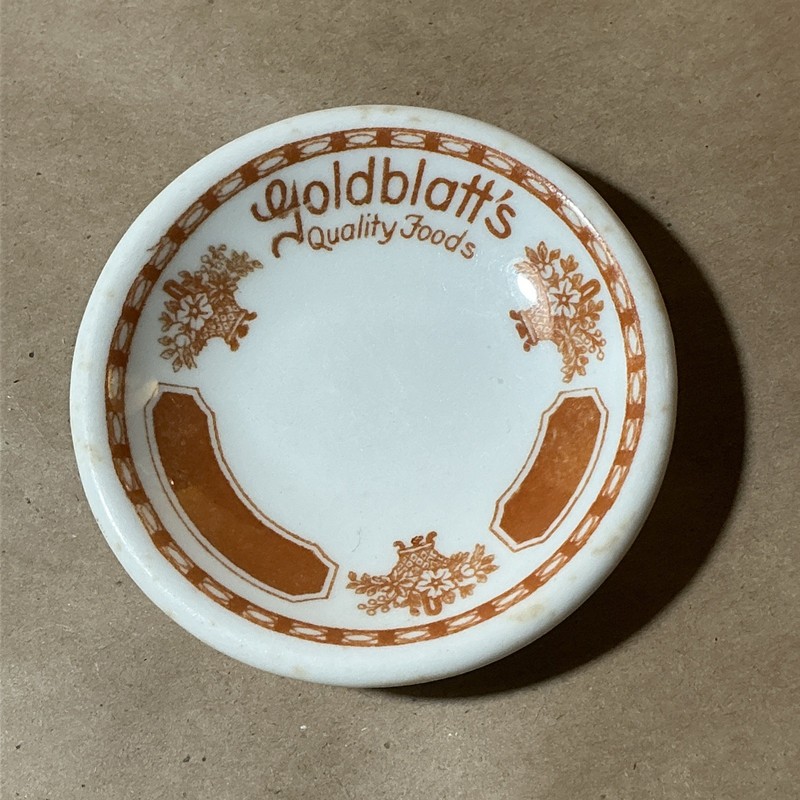 Vintage China Butter Pat Goldblatt’s Quality Foods As Is INV-B3J54