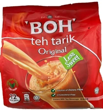 BOH Teh Tarik / Milk Tea Original 3 in 1 Less Sweet  12 x 27g - 1 Pack