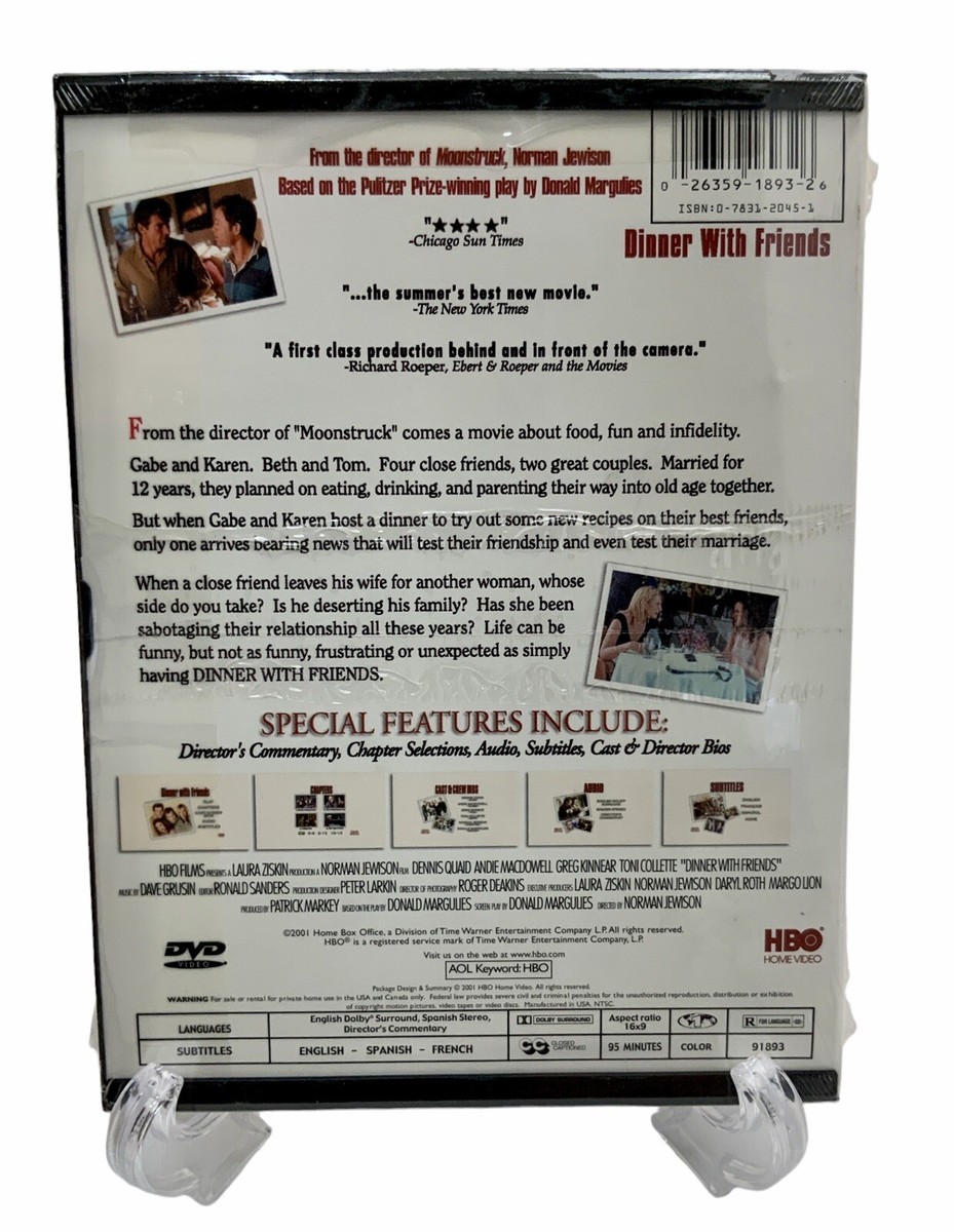 Dinner With Friends New DVD Movie Dennis Quaid Greg Kinnear Andy