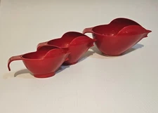 Trendy Randy Kaas Red Mixing Measuring Bowls Lot of 3 POURfect EUC