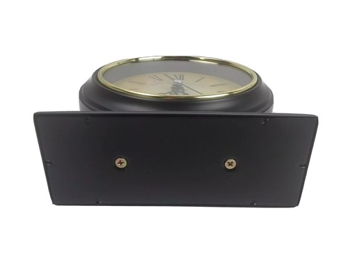 Edinburgh Clock Works Mantel Clock 6" metal case silent hands alarm nitelite New - Picture 3 of 9