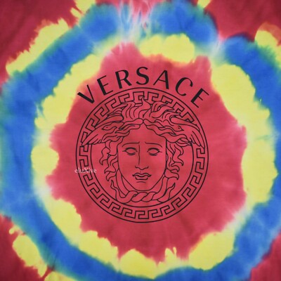 NWT $795 Versace RUNWAY Medusa Logo Tie Dye L/S T-Shirt Men's S