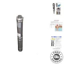 Stainless Steel 1 HP Deep Well Pump - 230V, 33 GPM, Built-In Thermal Protection