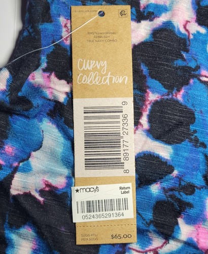 Macy's Rachel Roy Curvy Collection Womens Blue And Pink Blouse Size 2X - Picture 6 of 15