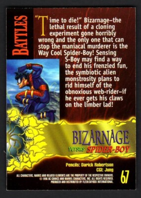 1996 AMALGAM BASE CARD 67 BIZARNAGE VS SPIDER-BOY | eBay