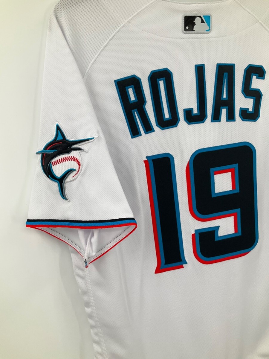 MIGUEL ROJAS #19 MIAMI MARLINS 2022 NIKE GAME USED JERSEY SIZE: 42