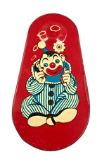 Happy Clown Vintage Noise Maker Toy Metal Tin Spinner Party Nostalgic Gift