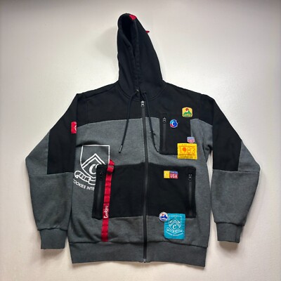 Cookies SF Jacket Men s Small Multi Patch Hooded Zip Cotton Streetwear