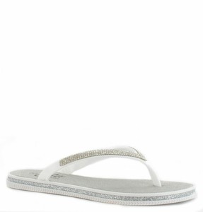 white diamante flip flops