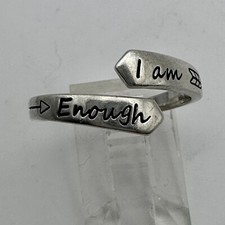 I Am Enough Inspirational Ring Arrow Sterling Silver Express Your Self Worth