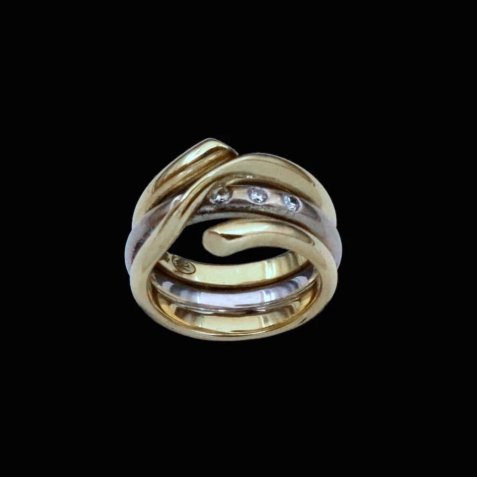 Georg Jensen. Anillo de oro blanco y oro 18k con diamantes - Magic #1314 - 53 mm. Foto 3 de 4