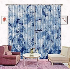 3D Blue Ice Cubes ZHUA2509 Photo Curtain Window Blockout Fabric Amy 2023