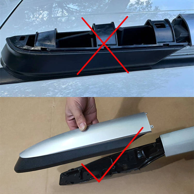 For Toyota RAV4 2013-2018 4X Silver Roof Rack Rails End Cover  Replace - Image 3 of 4