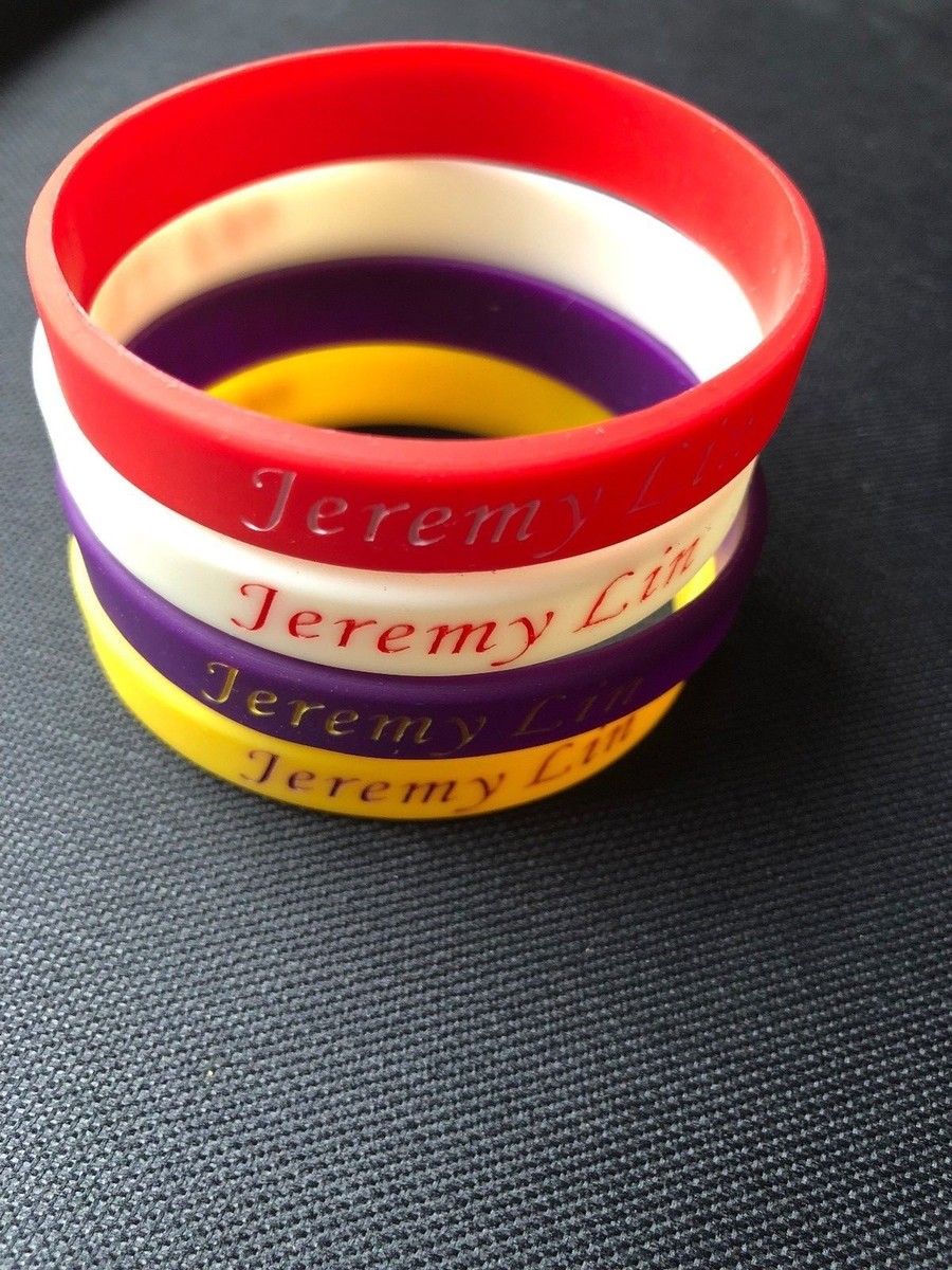 4 Pieces NBA Star JEREMY LiN Wristband Silicone Wrist Band Rubber