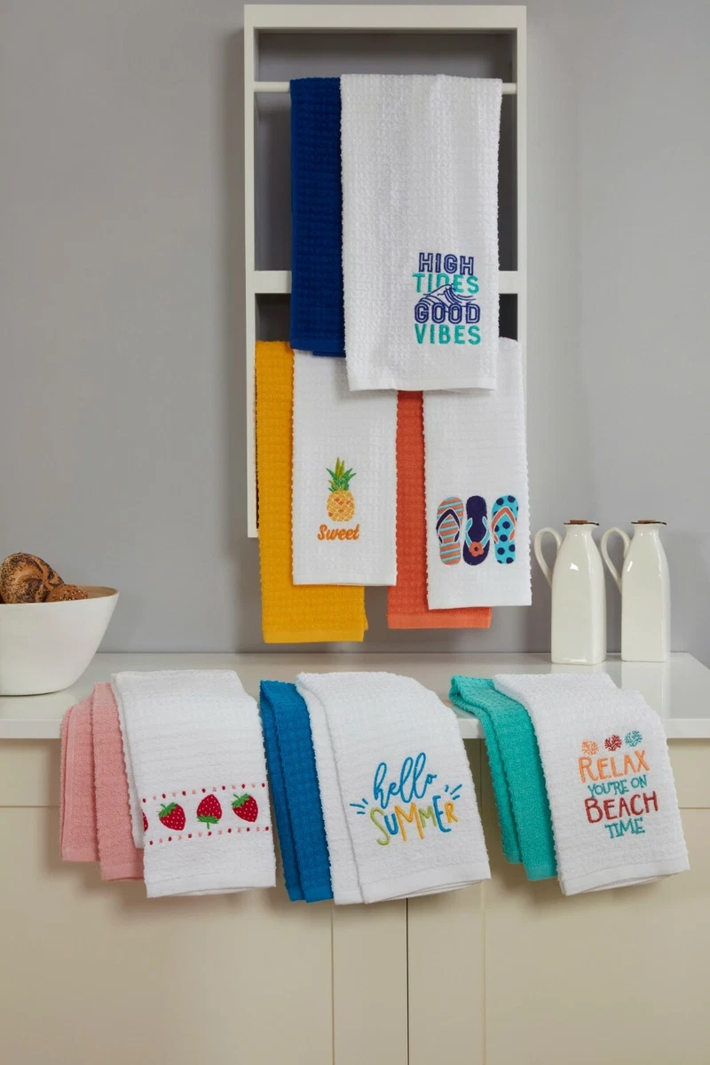 Vantona 100 Cotton Towels 366 GSM Tea Towels in 5 Colors Pack of