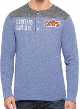 Cleveland Cavaliers NBA Men's M XL 2XL Vintage Long Sleeve Thermal Henley Shirt