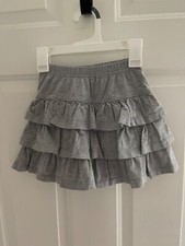 Hanna Andersson Gray Tiered Ruffle Skirt Girls size 100  4