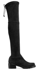 $835 New Stuart Weitzman Black Suede Vanland Over-The-Knee Boot 