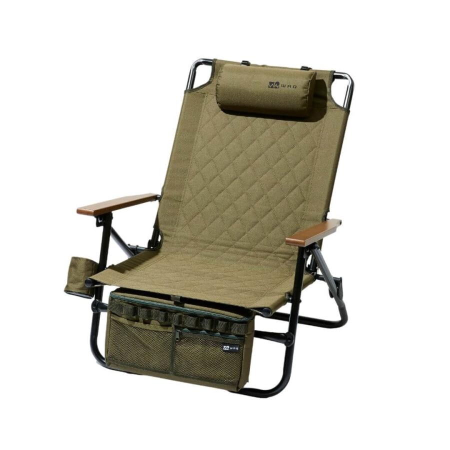 WAQ Reclining Low Chair　OLIVE WAQ Reclining Low Chair WAQ-RLC1 Folding Beige Olive Camping