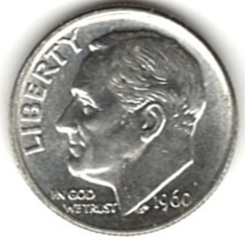 1960 ROOSEVELT DIME in BRILLIANT UNCIRCULATED CONDITION stk R-59