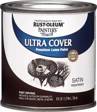 Rust-Oleum 272584/242054 Ultra Cover Premium Latex Paint, Satin, Espresso, 8 oz.