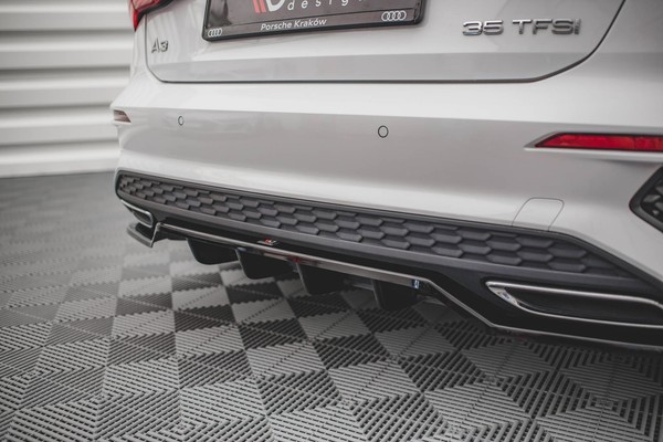 Mittlerer Diffusor Heck Ansatz Dtm Look FüR Audi A3 S-Line Sportback 8Y Schwarz-image