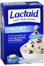 Lactaid Fast Act Lactose Intolerance Relief Pills, 60 single PHARMACY FRESH!!!