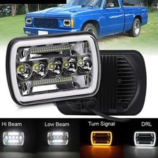 For 82-93 Chevy S10 Blazer GMC S15 7X6 Projector Halo LED Headlight Hi/Lo DRL